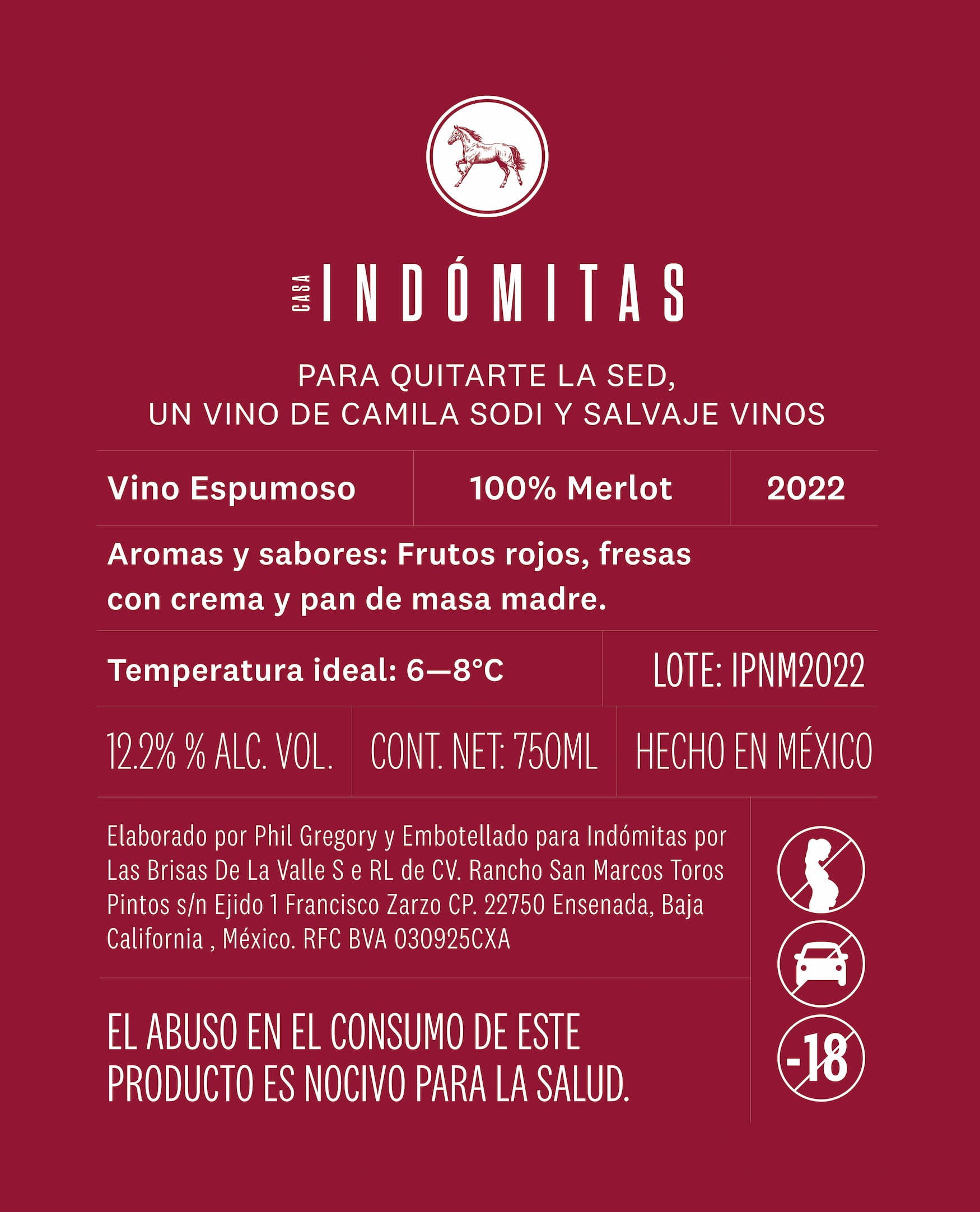 Casa Indómitas, Pet Nat Rosado, Vino Espumoso, Vino Natural Espumoso, Vino Rosado Espumoso, Vino Mexicano, Vino Natural Mexicano, Camila Sodi, Vino Vivo, Vino Salvaje, Salvaje Vinos, Indómitas Vino, Vino Indómitas, Indomitas, Vino de Camila Sodi, Vino Espumoso Natural, Metodo Ancestral, Vino frutal espumoso, Sin Filtrar, Vegan Friendly